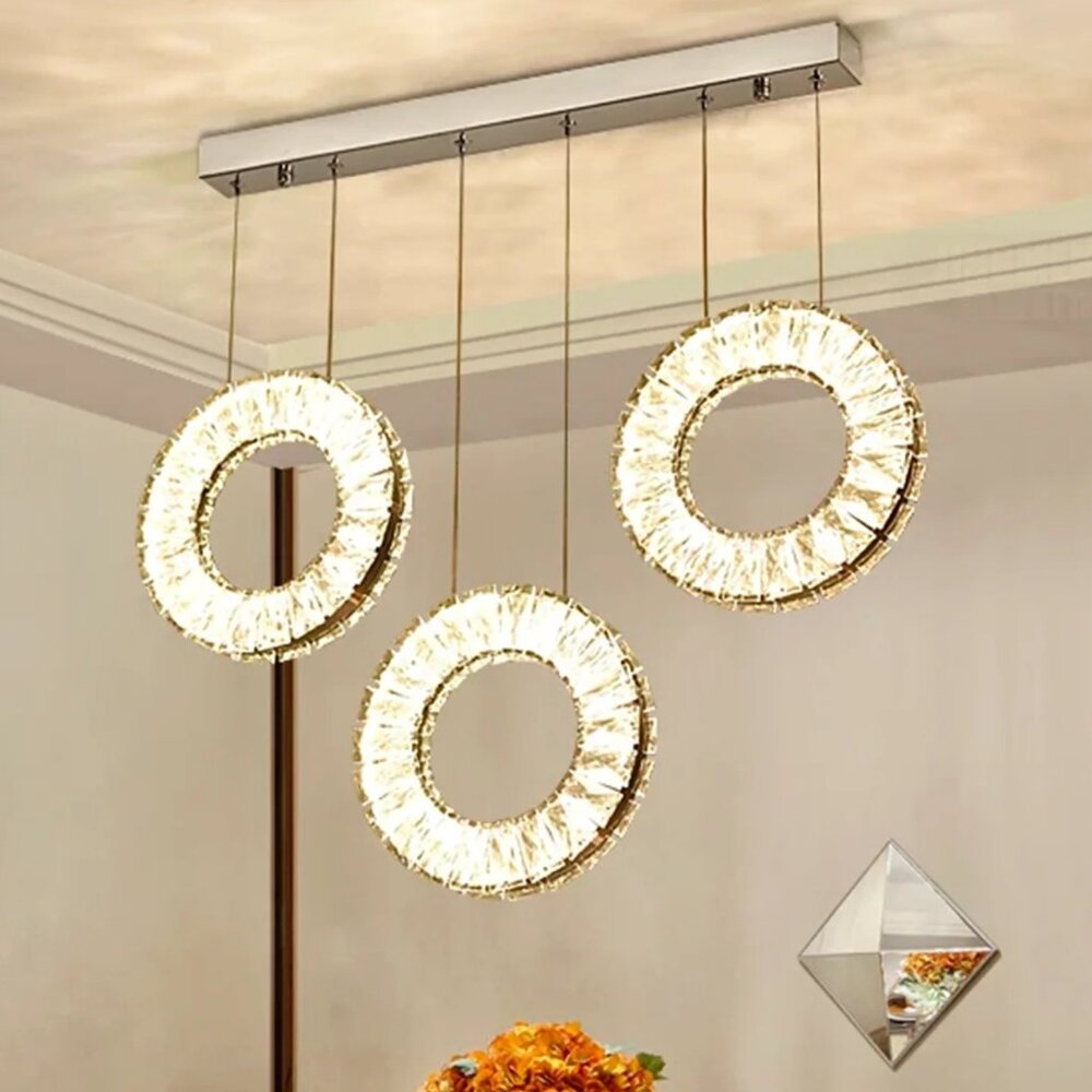 Modern Hanging Crystal Ring Light
